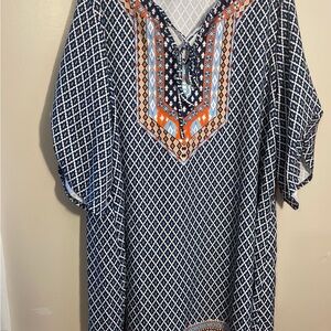 Elegant Navy and Orange Women's Tunic